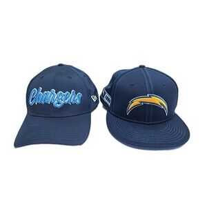San Diego Chargers Set of 2 New Era 39Thirty Hat Cap Stretch Fit 7 5/8 Blue 1960
